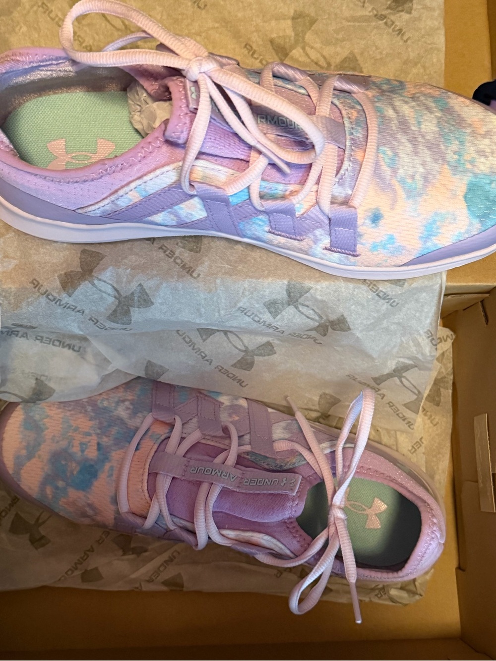 Under Armour Kids Tie-Dye Sneakers - Pink, Purple, Blue